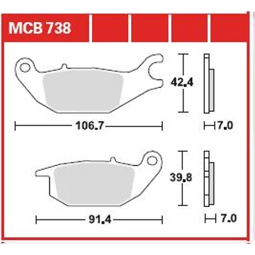 Fékbetét TRW Lucas MCB738 /FDB2143 Fékbetét TRW Lucas MCB738 /FDB2143