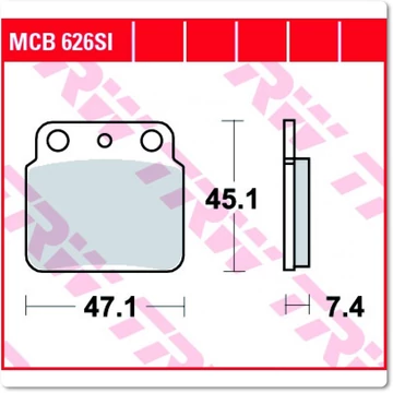 Fékbetét TRW Lucas MCB626SI Fékbetét TRW Lucas MCB626SI