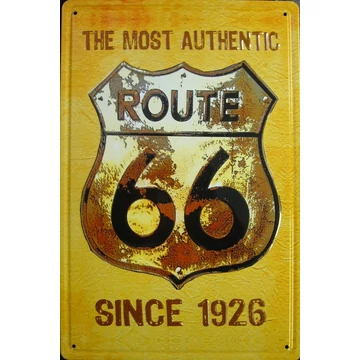 fémtábla 20x30 Route66 viágos