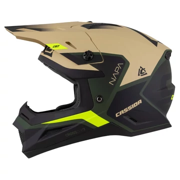 Cassida Cross Cup 2 Napa sand/green/yellow/matt black XXL cross bukósisak