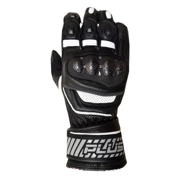 Plus Racing Street Pro fekete-fehér XXL  motoros kesztyű 