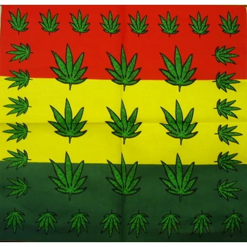 Kendő, motoros kendő canabis 3 színű minta