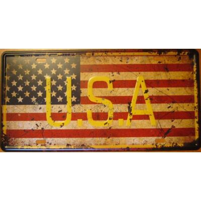 fémtábla 30x15 USA zászló feliratos