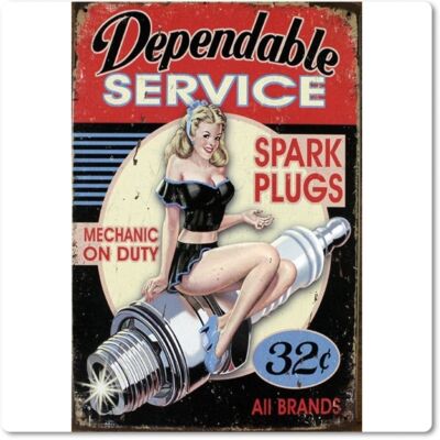 Fémtábla 20x30 service spark plug