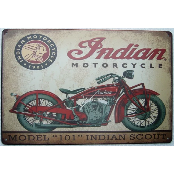 fémtábla 30x20 Indian model 101