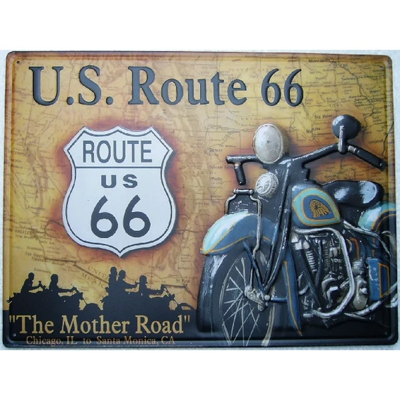 fémtábla 30x20 U.S.Route 66