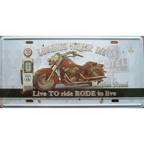 Retro fémtábla kép Legends Live.. 3D dombornyomású 