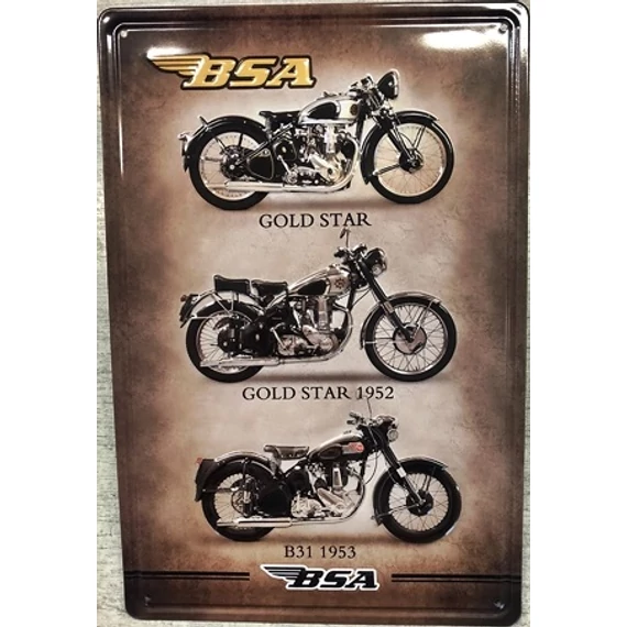 fémtábla 20x30 BSA vintage álló