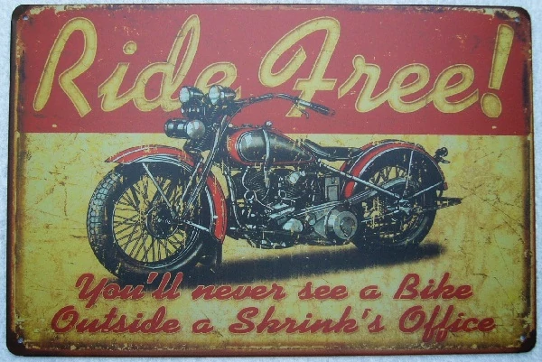 fémtábla 30x20 Ride Free