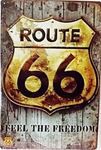 fémtábla 20x30 Route66 feel t.f.