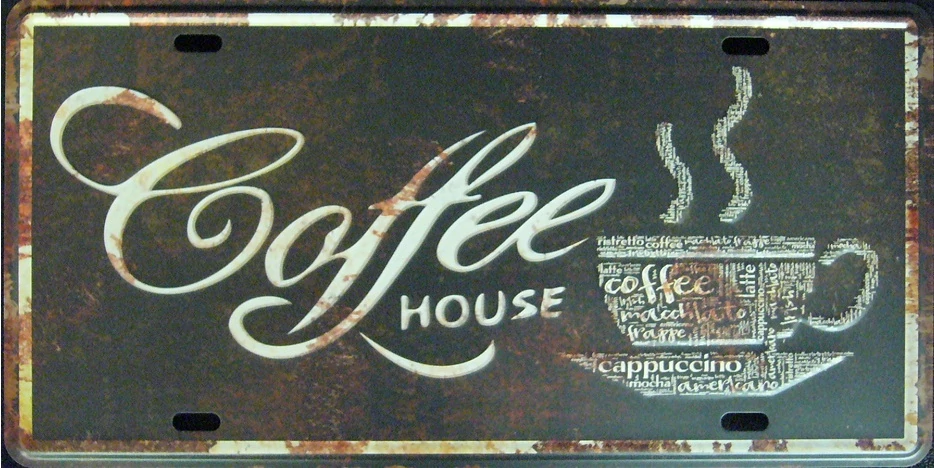 fémtábla 30x15 Coffee Hause 