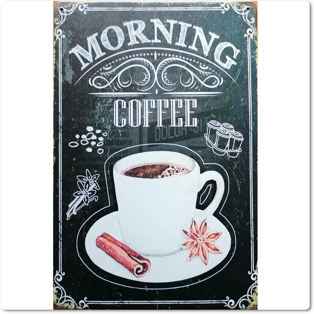 Fémtábla 20x30 Morning Coffee