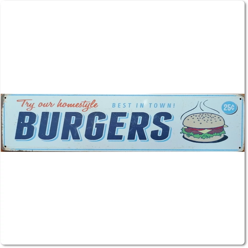 Fémtábla 40x10 Burgers